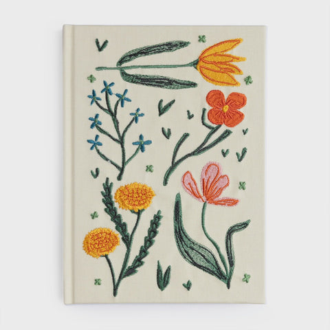 Floral Embroidered Journal