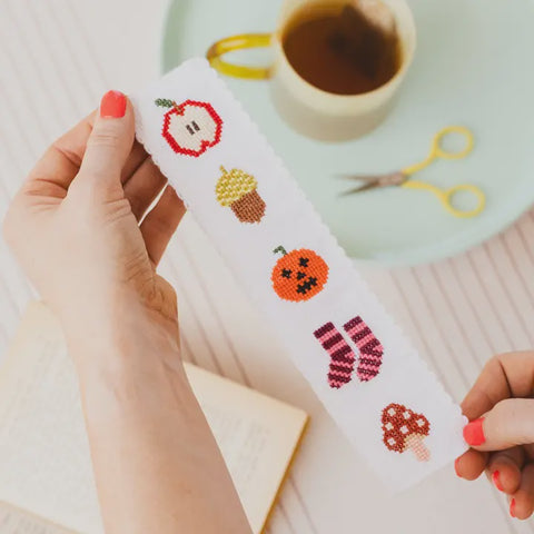 Autumn Halloween Cross Stitch Bookmark Kit