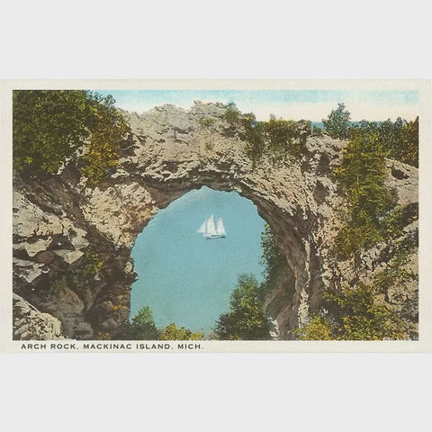 Arch Rock Mackinac Island Vintage Image Magnet