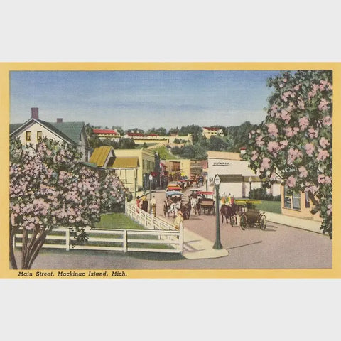 Main Street Mackinac Island Vintage Image Magnet
