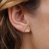 Champagne Baguette Crown Earrings - 18k Gold Plated