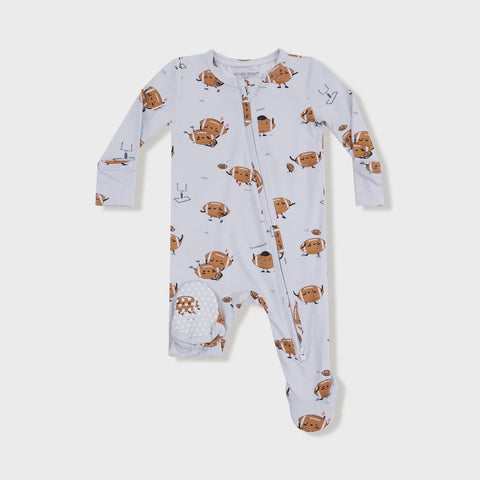 Footballs Playing Football 2 Way Zipper Footie