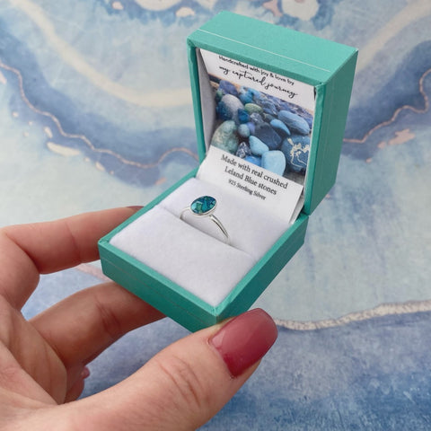 Leland Blue Pebble Ring Silver