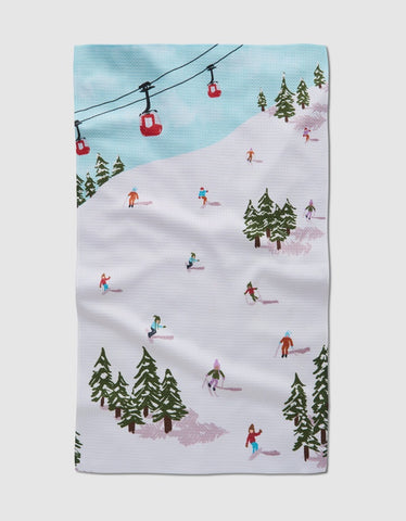 Winter Skiing Trip Tea Towel