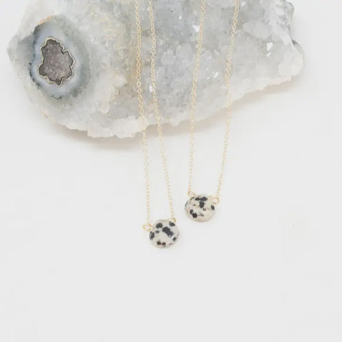 Dalmation Jasper Teardrop Necklace