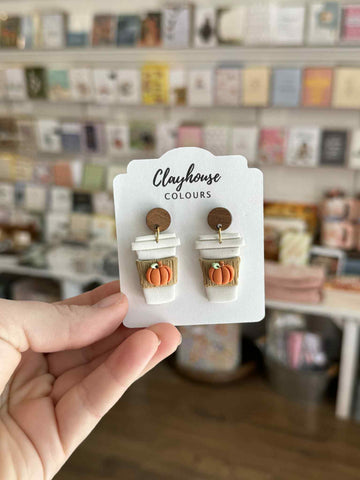 Coffee Lovers Pumpkin Earrings