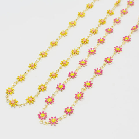 Flower Power Necklace Bright Pink