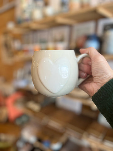 Big Heart Cream Mug 18oz
