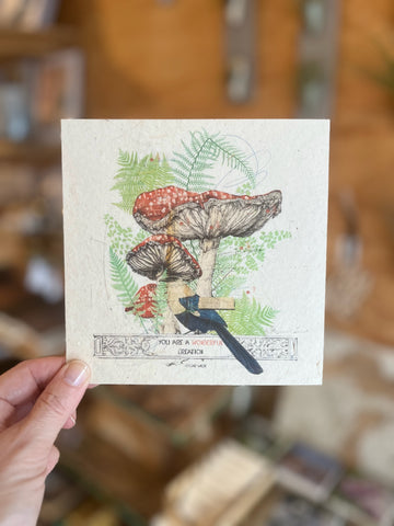 You Are Wonderful Creation Mushroom Red Card