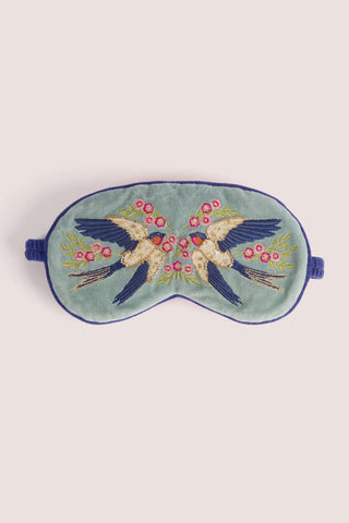 Luxury Lavender Velvet Eye Mask - Swallows
