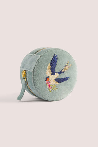 Round Velvet Jewelry Box - Swooping