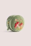 Round Velvet Jewelry Box - Toadstool