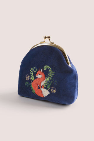 Velvet Coin Purse - Elegant Fox
