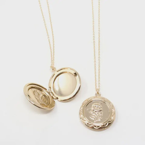 Floral Locket Necklace