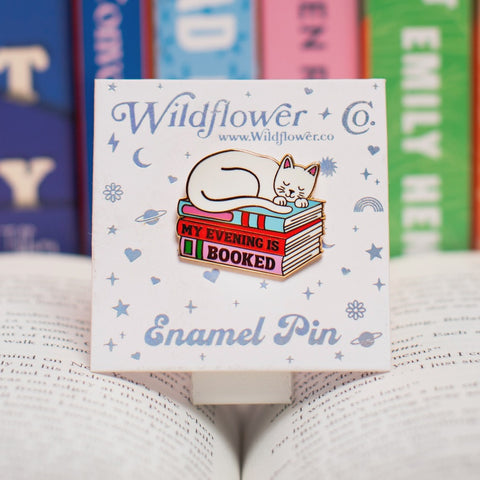 My Evening Is Book Enamel Pin