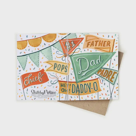 #1 Dad Pennant Card Sketchy