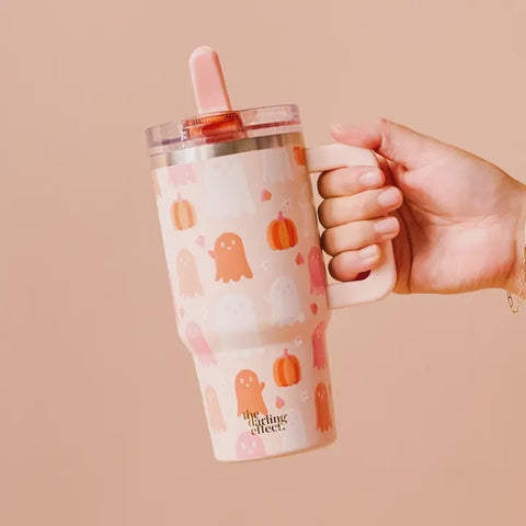 20 oz Lifestyle Flip Straw Tumbler-Ghost Party