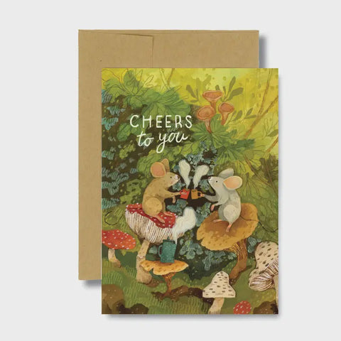 Mushroom Cheers Birthday Card