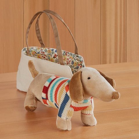 Dachshund in Dog Carrier Brown
