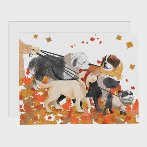 Fall Dog Walk Card