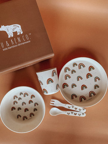 Rainbow Bamboo Dinnerware 5 Piece Set