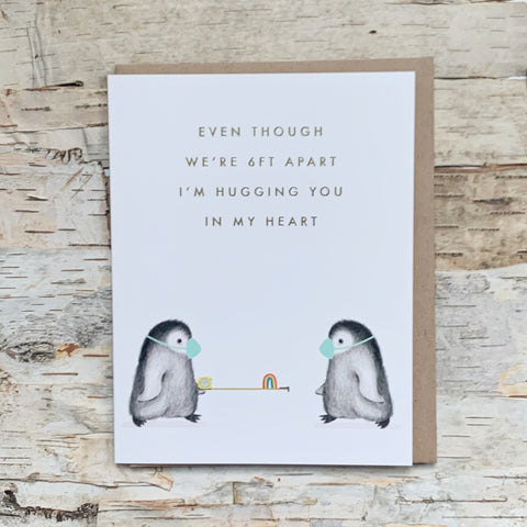 6ft Apart Penguins Card