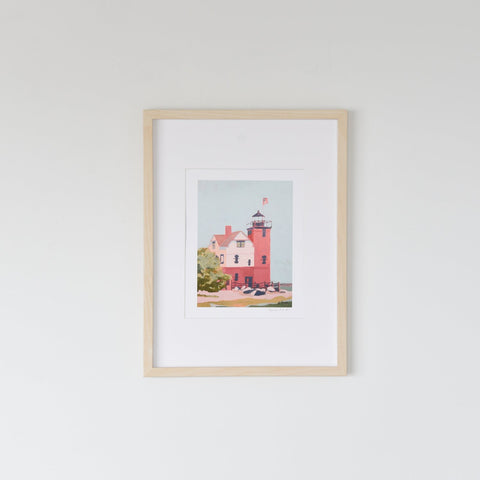 Old Round Island Light House 8x10 Print