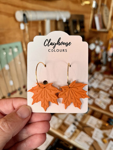 Leaf Hoops Pumpkin Color