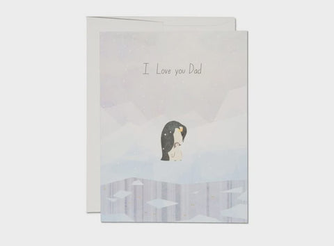 I Love You Dad Penguins Card