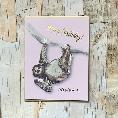 Slothed Birthday Card