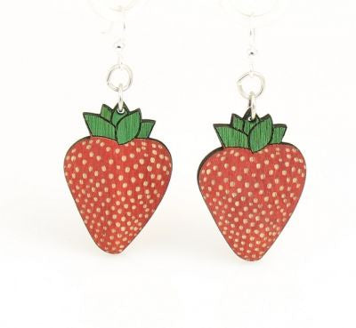 Strawberry Dangle Earrings Green