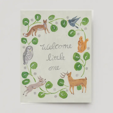 Woodland Wreath Welcome Little One Card