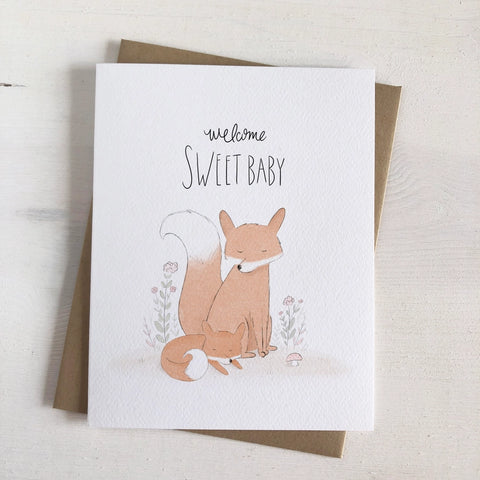 Welcome Sweet Baby Fox Card