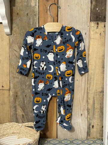 Costumed Ghosts Glow In The Dark Zipper Footie