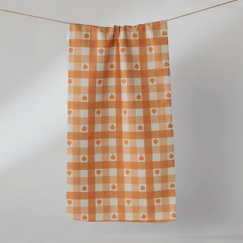 Pumpkin Check Bar Towel