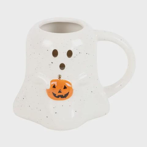 Ghost Shaped Halloween Mug with Pumpkin Different