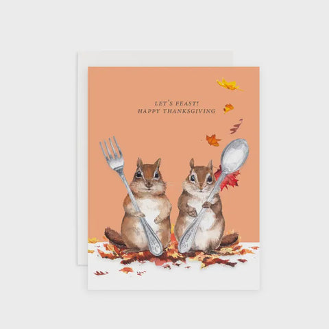 Let's Feast Happy Thanksgiving Card