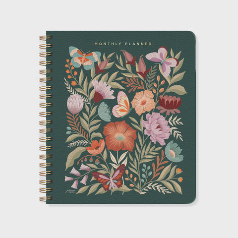 JT Flowers Nondated Monthly Planner