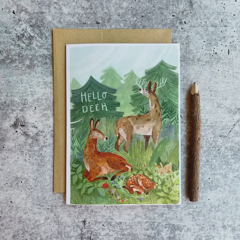 Hello Deer Forest Card