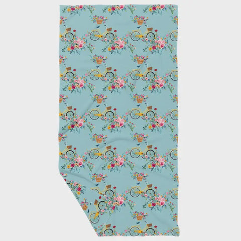 Bike Bouquet Double Sided Waffle Dish Towel
