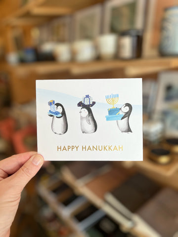 Hanukkah Penguins Card Set