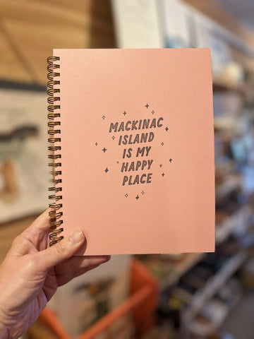 Mackinac Is My Happy Place Journal Sunset Pink Cover