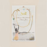 Mixed Media Wrap Bracelet/Necklace - Tranquility/Turquoise/  Gold