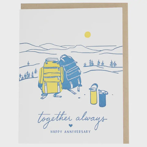 Together Always Backpacks Anniversary Card