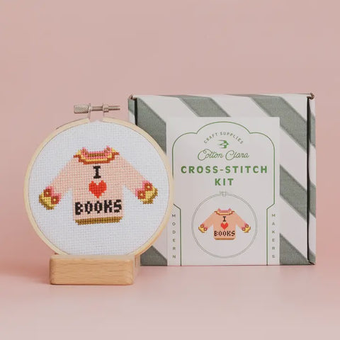 I Love Books Cross Stitch Kit