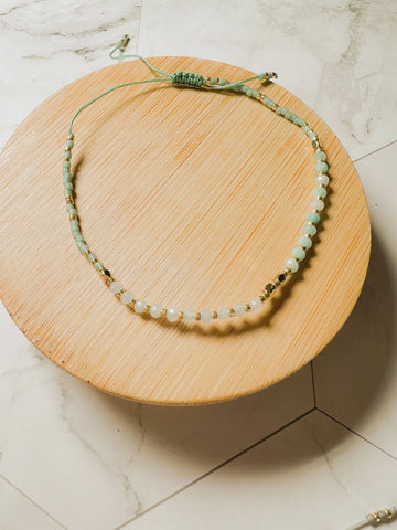 Lulu Gem Thread Bracelet Amazonite & Aquamarine
