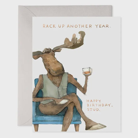 Rack Up Another Year Harvey Moose Card