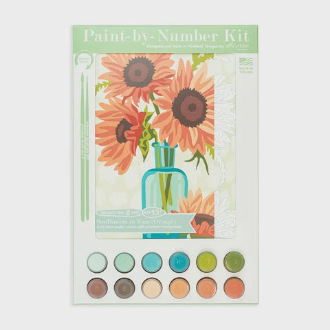 Sunflowers In Vase Orange Paint By Number Kit