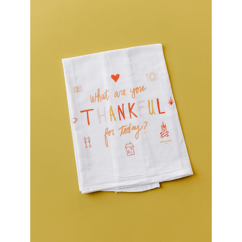 What Are You Thankful For Flour Sack Kitchen Towel