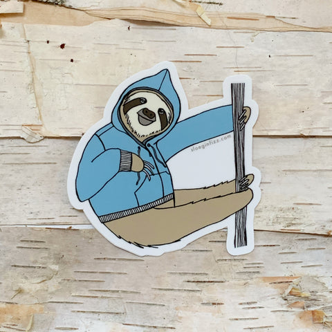 Sloth in Sweatshirt Vinyl Sticker